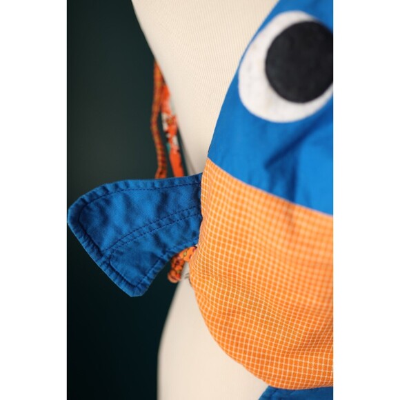 Hand Made Quilt Style Fish Purse Bag Drawstring Backpack Hippy Eclectic Quirky - Picture 4 of 11